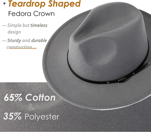 Vista 59 de Lisianthus - Sombrero con cinta con hebilla de ajuste, para mujer, modelo Fedora