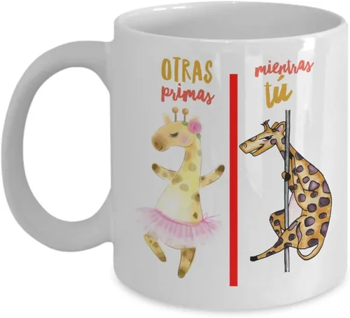 Vista 5 de Regalo para prima Taza de cafe para primas Perfecto regalo para graduados, navidad, profesionales y estudiantes Vaso con afirmaciones Negro