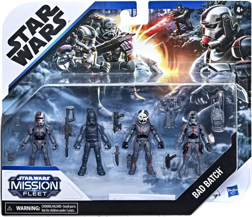 Vista 3 de STAR WARS Mission Fleet Clone Commando Clash - Figura de acción a escala de 2.5 pulgadas, paquete de 4 con múltiples accesorios, juguetes para niños