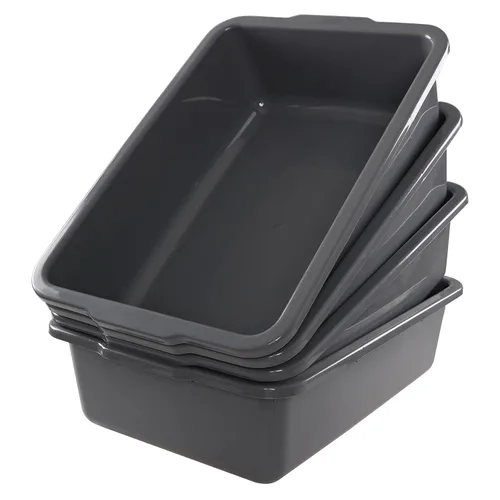 Vista 6 de Kiddream Juego de 4 bandejas de autobús comerciales grandes de 34 litros, bandejas de plástico para caja de autobús