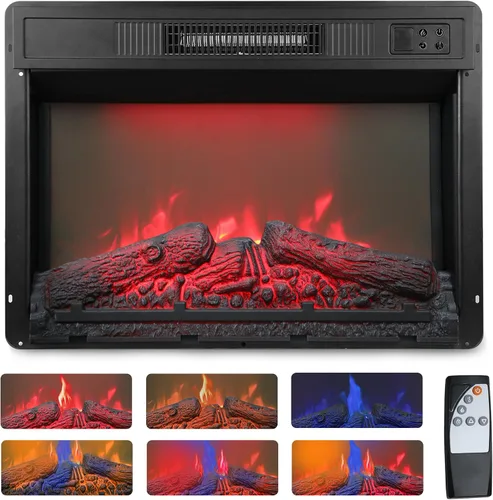Vista 10 de Royalcraft Inserto de chimenea eléctrica de 18 pulgadas, calentador de chimenea empotrado con control remoto, calentador pequeño con bajo ruido