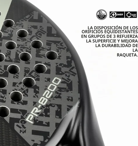 Vista 2 de Juego de 2 raquetas de pádel con superficie de fibra de carbono EVA Memory Flex Núcleo de espuma de pádel ligeras