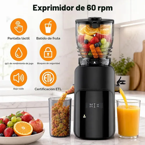 Vista 2 de COFUN Exprimidor de prensa en frío 2 en 1, máquinas de exprimidor lento