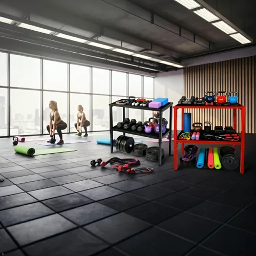 Vista 8 de Adjustable Dumbbell/Kettlebell Rack Stand 500-800LB Heavy Duty