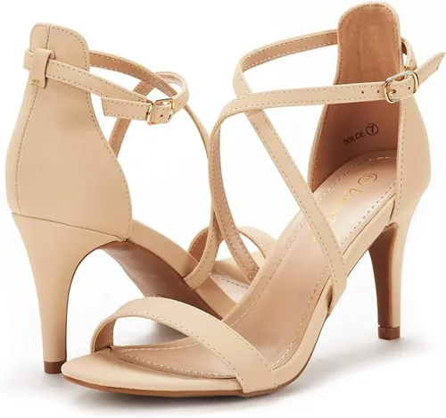 Vista 2 de DREAM PAIRS, Dolce - Sandalias modernas de punta abierta y tacón aguja para mujer