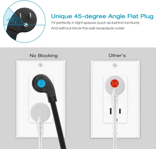 Vista 5 de HHSOET Regleta de alimentación empotrable de 20W con enchufe plano, enchufe de escritorio con USB, toma de corriente empotrada para conferencias