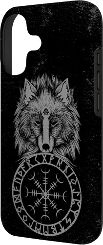 Vista 2 de Viking Aegishjalmur Runes Fenrir Odin Helm of Awe Phone Case for iPhone 17