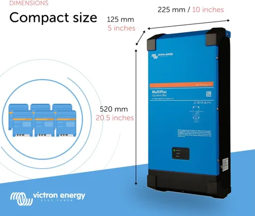 Vista 4 de Victron Energy MultiPlus - Cargador inversor de onda sinusoidal pura para batería de 80 amperios, 2000VA 12 voltios