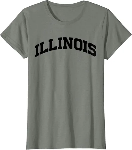 Vista 18 de Illinois Gift - Camiseta de diseño deportivo con texto universitario, gris, S