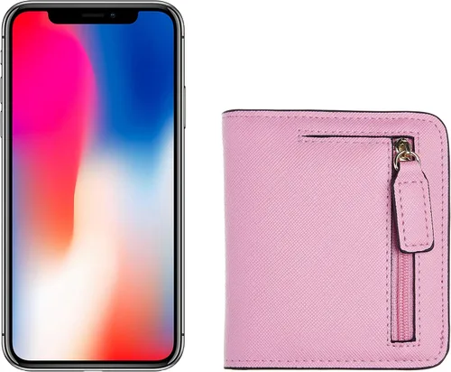 Vista 6 de Toughergun - Cartera de cuero genuino de lujo para mujer con cierre Rfid y ventana de identificación