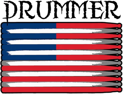 Vista 2 de CafePress Drummer - Adhesivo rectangular para parachoques con la bandera de Estados Unidos