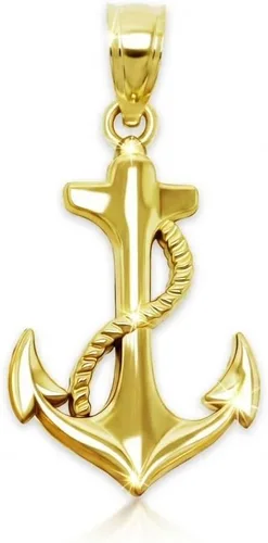 Vista 4 de Colgante Ancla de Oro - Oro de 10 quilates - Joyería Náutica - Joyas de ancla