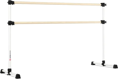 Vista 16 de Barra de ballet portátil independiente doble Vita Barre, Prodigy, de madera Altura ajustable, hecha en EE. UU., equipo de ejercicio para casa
