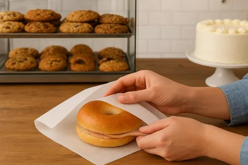 Vista 3 de Bandejas de papel kraft marrón para alimentos, juego de 100 bandejas para nachos para perros calientes, bandejas de papel para perros calientes