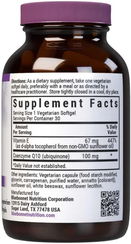 Vista 2 de BlueBonnet Cápsulas blandas vegetarianas CoQ-10, 100 mg, 30