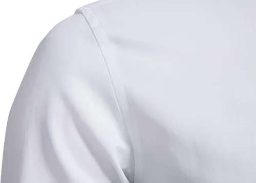 Vista 3 de VANCOOG Camisas de vestir de manga larga con cuello de banda para hombre (cuello mandarina)