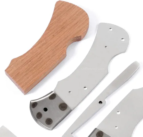 Vista 4 de EZSMITH KnifeKits - Kit de fabricación de cuchillos - Ranger Lockback - Serie de cuchillos plegables de bricolaje (kit de piezas)