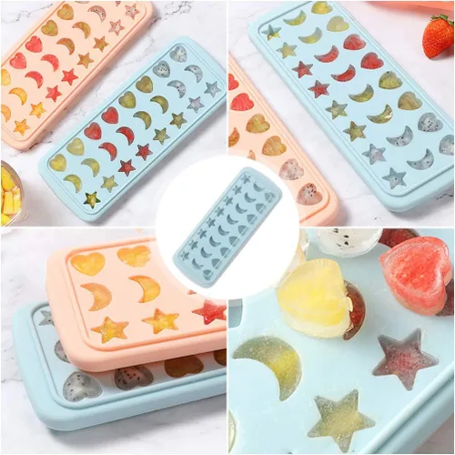 Vista 6 de OSALADI Molde de silicona para cubitos de hielo de 24 cavidades, moldes de chocolate en forma de estrella, molde de jabón, moldes para hornear