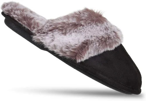 Vista 7 de Jessica Simpson - Pantuflas cómodas de piel sintética para mujer con suela antideslizante y espuma viscoelástica