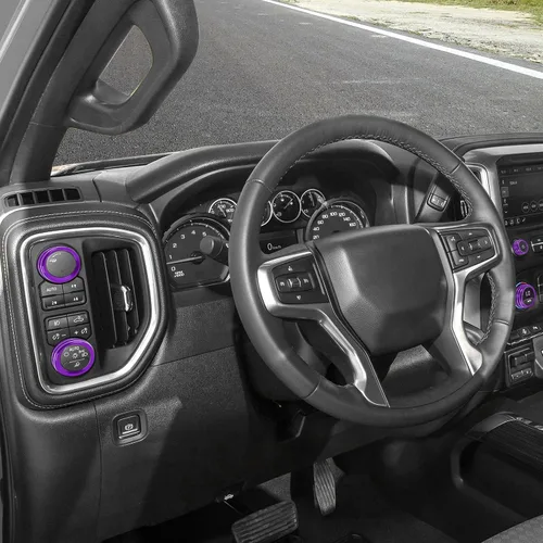 Vista 5 de Voodonala Silverado2019-2021 Juego de cubierta de anillo de interruptor central compatible con Chevy Silverado2019+/Suburban2020+/Tahoe2021+/GMC