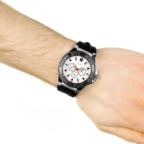 Vista 3 de guess - Force - Reloj analógico de cuarzo para hombre con pulsera de goma W0674G3 Negro - Reloj de cuarzo