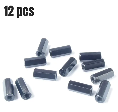 Vista 2 de 12 piezas M3 x 0.492 in hexagonal de aluminio separador separador longitud de la columna 0.492 in, 0.394-1.378 in disponible para carreras Drone FPV