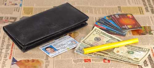 Vista 5 de Mou Meraki Cartera larga plegable de cuero genuino para hombre con bloqueo RFID