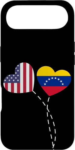 Vista 26 de Funda para iPhone 13 Pro Max Loving Venezuela USA Flag Heart Venezuelan Americans Love Case