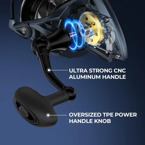 Vista 11 de KastKing ReKon Saltwater Spinning Fishing Reel – Up to 55LBs Max Drag Big Game Fishing Reel - Innovative NyliTech Body- Water Resistant - MaxiDur