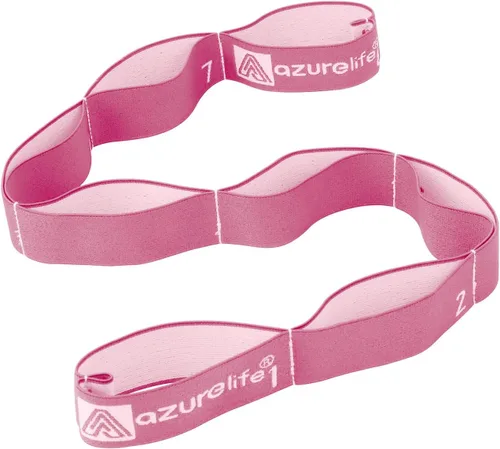 Vista 10 de A AZURELIFE Elastic Yoga Stretching Strap, Multi-Loop Stretch Strap for Physical Therapy, Pilates, Yoga, Dance & Gymnastics Exercise and Flexible
