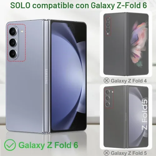 Vista 2 de KEZiHOME Funda tipo cartera de piel auténtica para Samsung Galaxy Z Fold 6 Negro