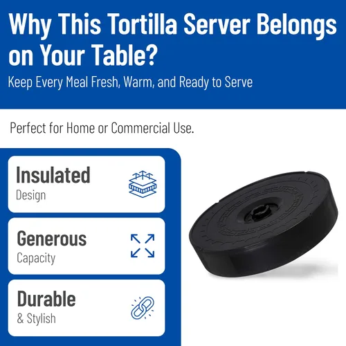 Vista 3 de Carlisle FoodService Products Servidor de tortilla Jumbo con tapa aislada para cocinas, restaurantes, catering, plástico, 12.75 x 2.625 pulgadas
