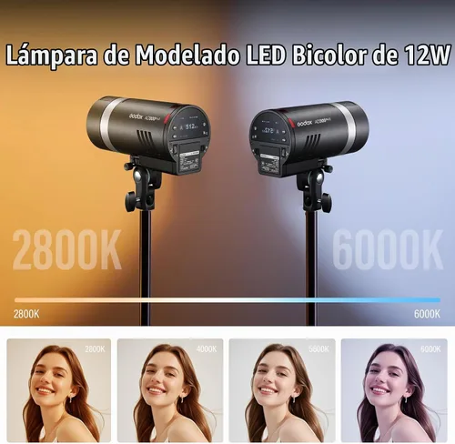 Vista 3 de Godox AD300 Pro II 300Ws TTL Pantalla táctil 2.6lb Flash portátil