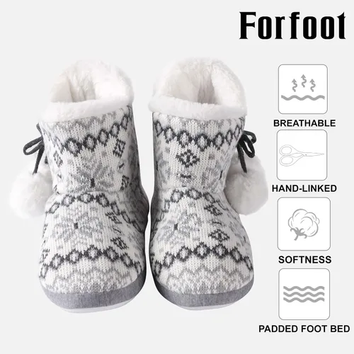 Vista 2 de Pantuflas de interior para mujer con parte superior de punto y lazo