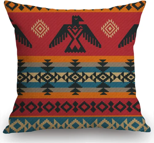 Vista 8 de Swono Funda de Almohada Decorativa con Patrón Étnico Abstracto Estampado del Suroeste Funda de Cojín Estilo Granja para Sofá Sillón 18x18 Pulgadas