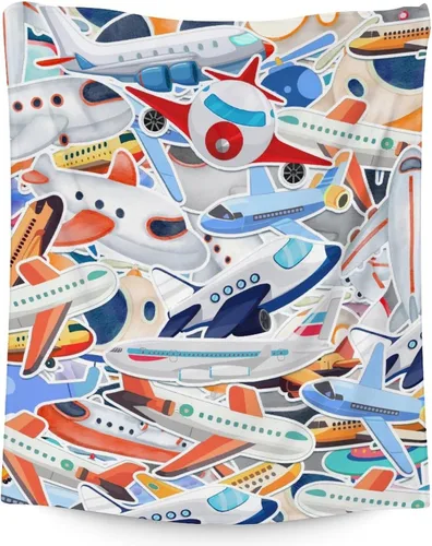 Vista 9 de Manta de avión para regalo, 30 x 40 pulgadas, bonita manta para niños y adultos, manta suave y mullida verde claro para sofá, oficina