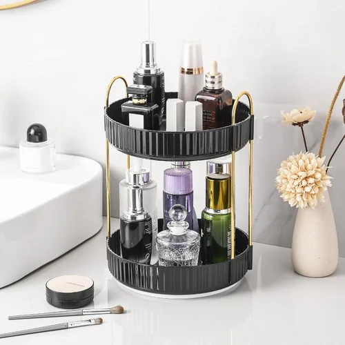 Vista 15 de Aveniee Organizador de maquillaje giratorio de 360 grados para tocador, organizadores de baño mejorados para perfume y cuidado de la piel
