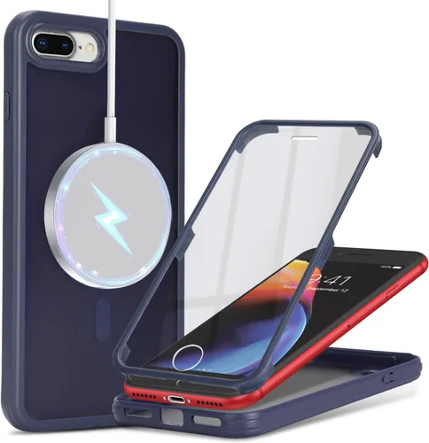 Vista 27 de Funda para iPhone 8 Plus con protector de pantalla, compatible con Magsafe, para iPhone 7 Plus, protector de pantalla integrado, funda delgada