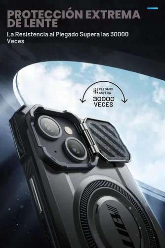 Vista 6 de SUPCASE Funda para iPhone 13 / 14 / 15 / 16e / 17e con soporte para Negro