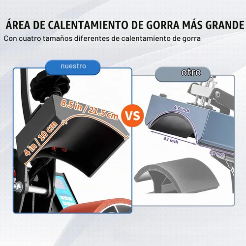 Vista 3 de Happybuy prensa de calor para decorar sombreros y demás. Negro