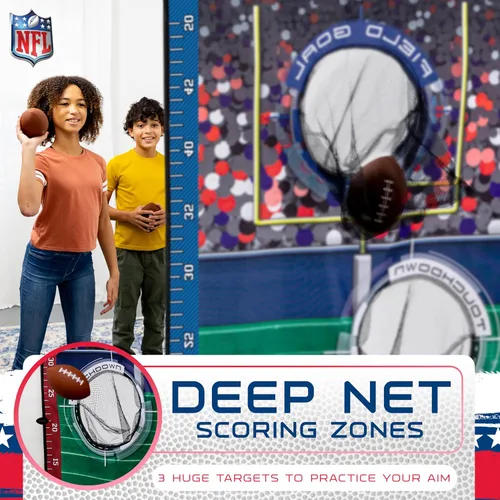 Vista 5 de Franklin Sports NFL Mini juego de tiro de fútbol americano – NFL Door Jam Football Over the Door Target + (4) mini bolas – Juego de lanzamiento de 3