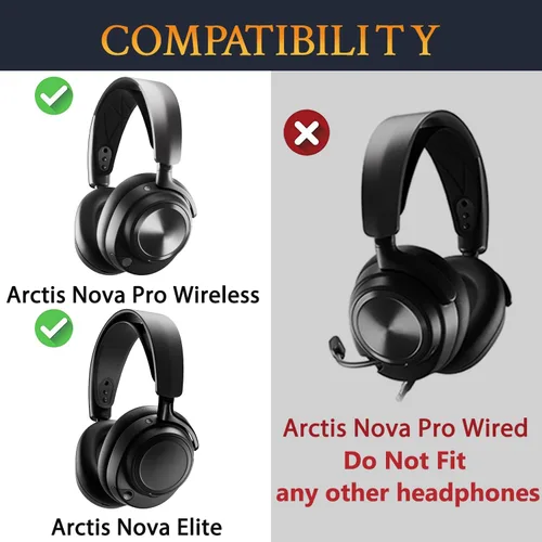 Vista 2 de SOULWIT Almohadillas de malla para Steelseries Arctis Nova Pro Wireless (no para auriculares Nova Pro Wired)/Arctis Nova Elite, almohadillas