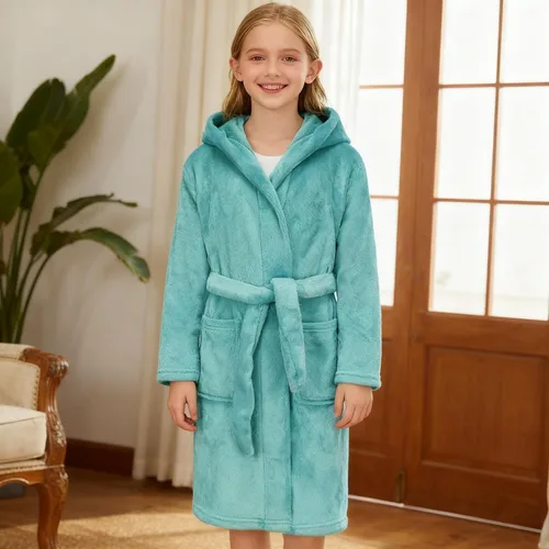 Vista 169 de E.W Apparel Bata de baño de forro polar con capucha para niños, bata suave y mullida para niños pequeños