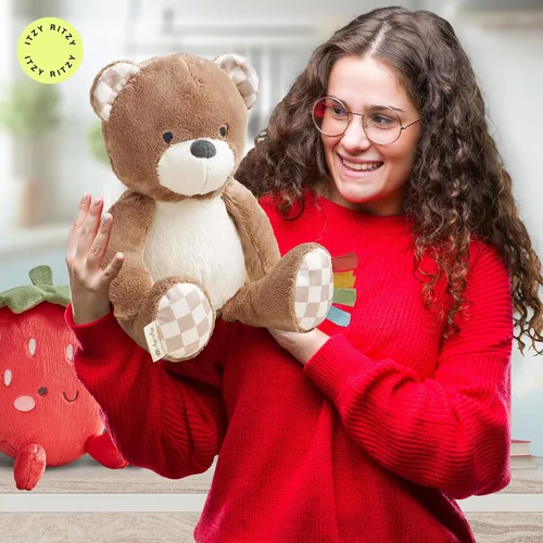 Vista 7 de Itzy Ritzy Snuggles Juguete de Peluche – Animal de Peluche Suave para Bebés, Niños y Adultos – Cintas Sensoriales y Telas Texturizadas para Juego
