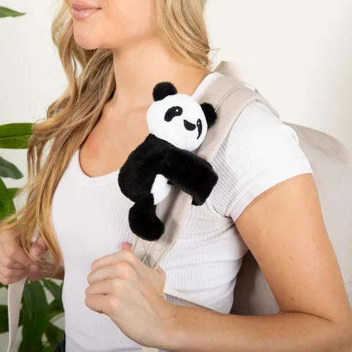 Vista 2 de HUGIMALS Hug Babies Bowie The Panda Lindo animal de peluche mini relleno para niños Suave y mimoso portátil, cómodo, adorable compañero