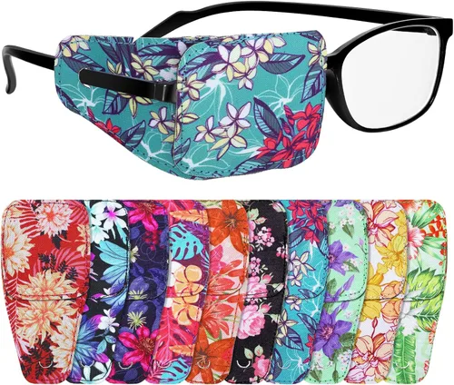 Vista 9 de Sosation 10 piezas de parches oculares para ojo izquierdo o derecho de adultos, parche para gafas, estilos mixtos (estilo surtido)