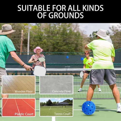 Vista 6 de Bolas de Pickleball al Aire Libre Fizzazzle - 40 Agujeros, Estándar USAPA, Paquete de 4/6/12 - Alto Rebote, Duraderas, Vuelo Verdadero - Azul Oscuro