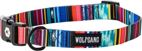 Vista 6 de Wolfgang - Collar de perro resistente y ajustable con hebilla de nailon de liberación rápida para caminar y entrenar, estampado BrookTrout, talla S