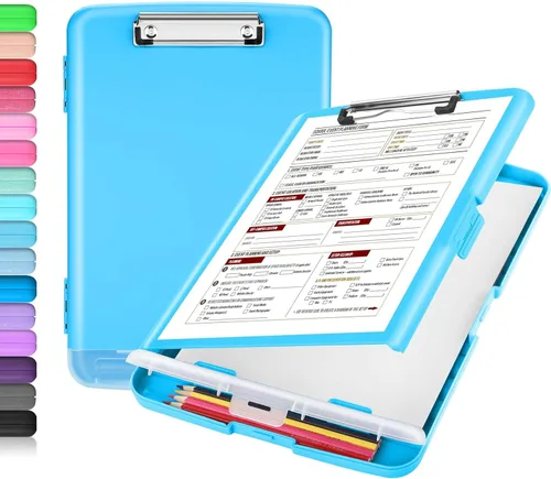 Vista 30 de Sooez - Sujetapapeles de documentos clínicos con almacenamiento, sujetapapeles de plástico resistente, de alta capacidad, con soporte para bolígrafo