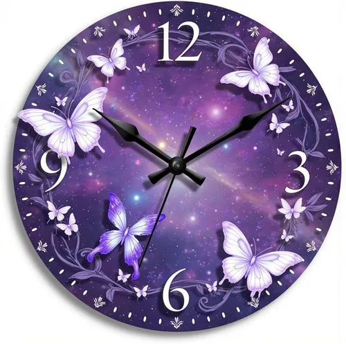 Vista 28 de Farmhouse Silent Wooden Wall Clock Non-Ticking Battery Operated 10" Retro Rustic Arabic Numerals Colorful Decorative Small Wall Clocks for Living